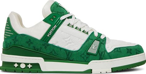 louis vuitton trainer sneaker green|Louis Vuitton monogram trainers.